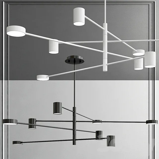 Laconic Scandinavian style LED chandelier 3D Model Laconic Scandinavian style LED chandelier 3D Model