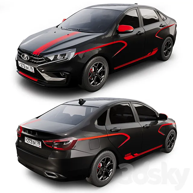 Lada vesta sport 2023 3D Model