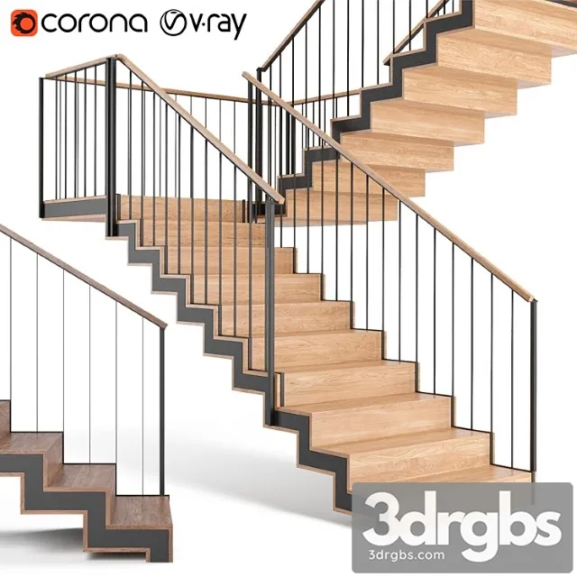 Ladder on a metal frame 3D Model Download