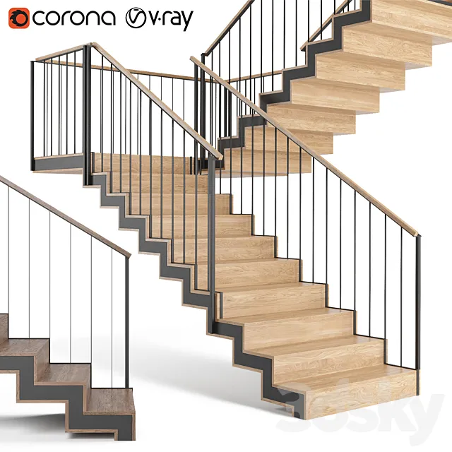 Ladder on a metal frame 3DModel