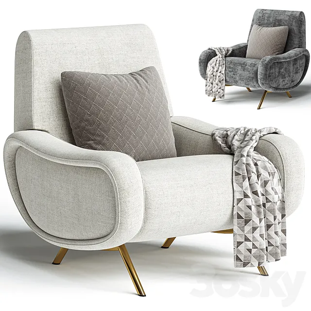Lady armchair by Cassina 3D Model Lady armchair by Cassina 3D Model