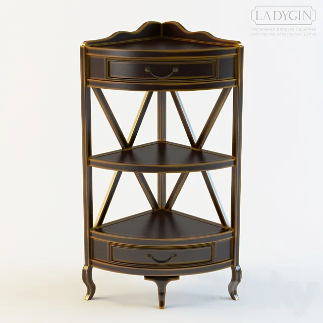 Ladygin _ Shelves corner with 2 drawers 3DModel Ladygin _ Shelves corner with 2 drawers 3DModel