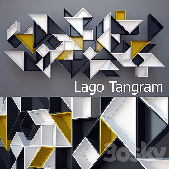 Lago Tangram shelving 3D Model