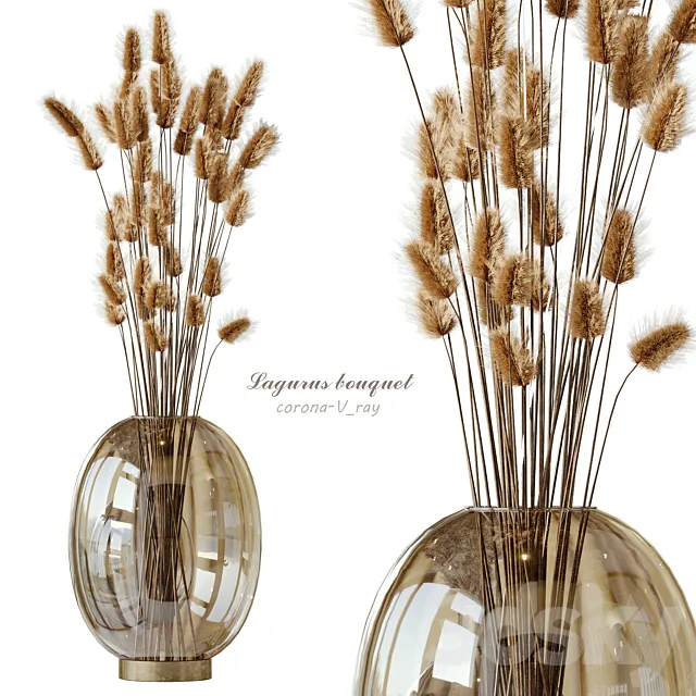 Lagurus bouquet 01 3D Model Lagurus bouquet 01 3D Model