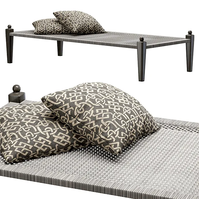 Laila rattan ottoman _ Rattan bench 3DModel Laila rattan ottoman _ Rattan bench 3DModel