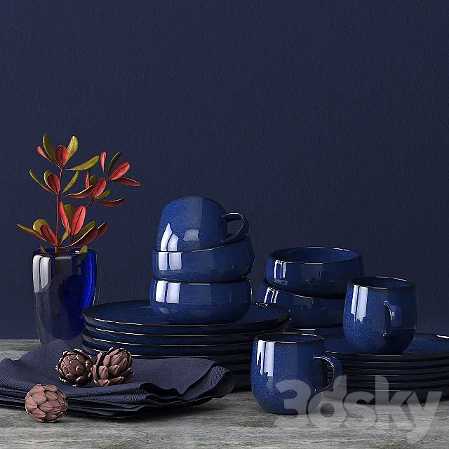 Lake Dinnerware 3D Model