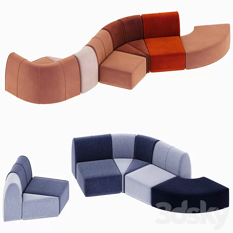 lake modular sofa 3D Model lake modular sofa 3D Model
