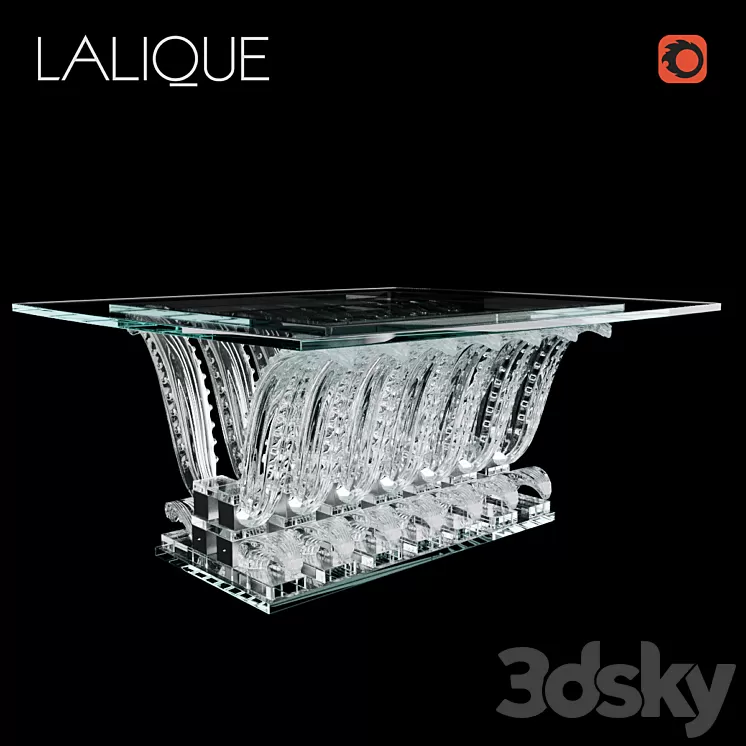 Lalique Cactus rectangular table 3D Model Lalique Cactus rectangular table 3D Model