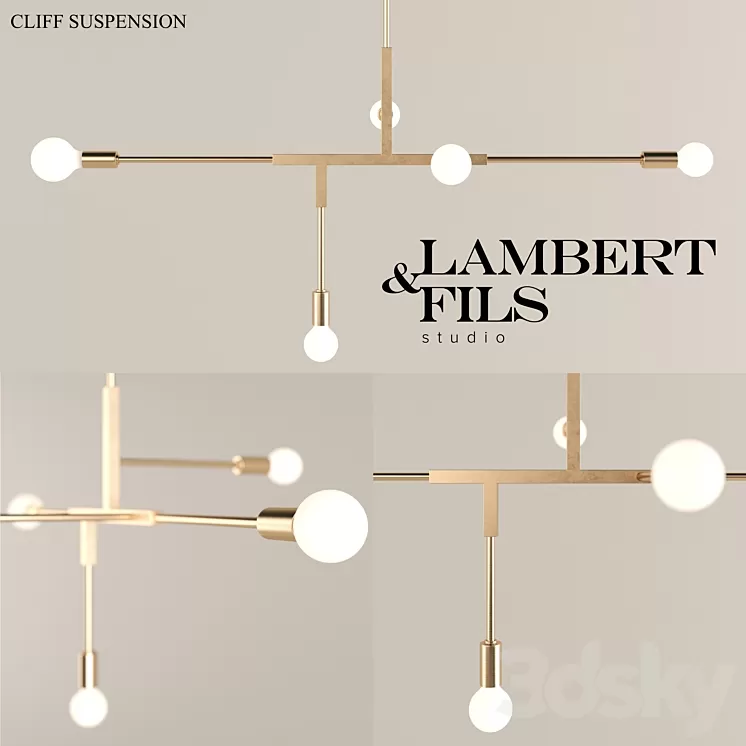 Lambert & Fils Cliff Suspension Lamp 3D Model Lambert & Fils Cliff Suspension Lamp 3D Model