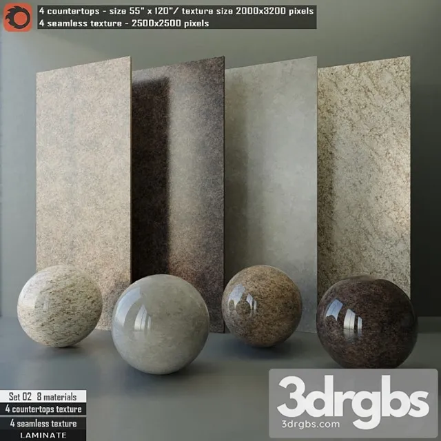 Laminate countertops & seamless texture set 02 3D Model Download