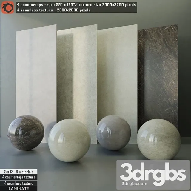 Laminate countertops & seamless texture set 13 3D Model Download
