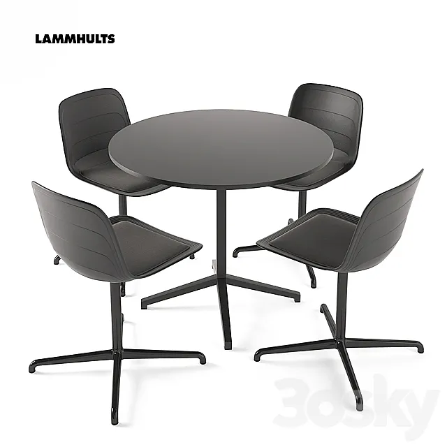 Lammhults Grade Chair + Archal table X 3D Model