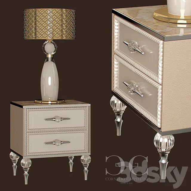 Lamp and bedside table Cornelio Cappellini 3D Model Lamp and bedside table Cornelio Cappellini 3D Model