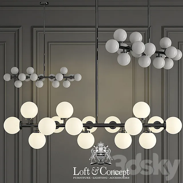 LAMP BUBBLE STIK BLACK CHANDELIER 3DModel LAMP BUBBLE STIK BLACK CHANDELIER 3DModel