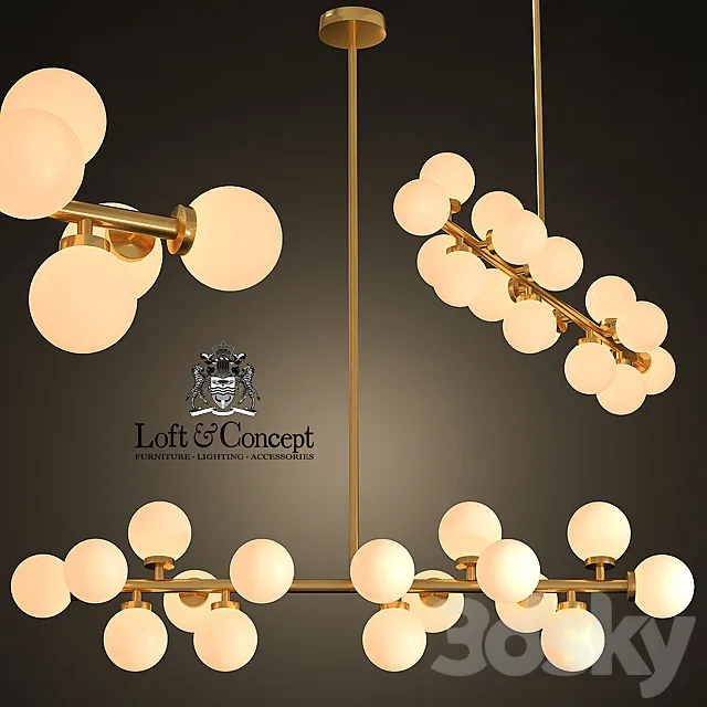 Lamp Bubble Stik Cold Chandelier 3D Model Lamp Bubble Stik Cold Chandelier 3D Model