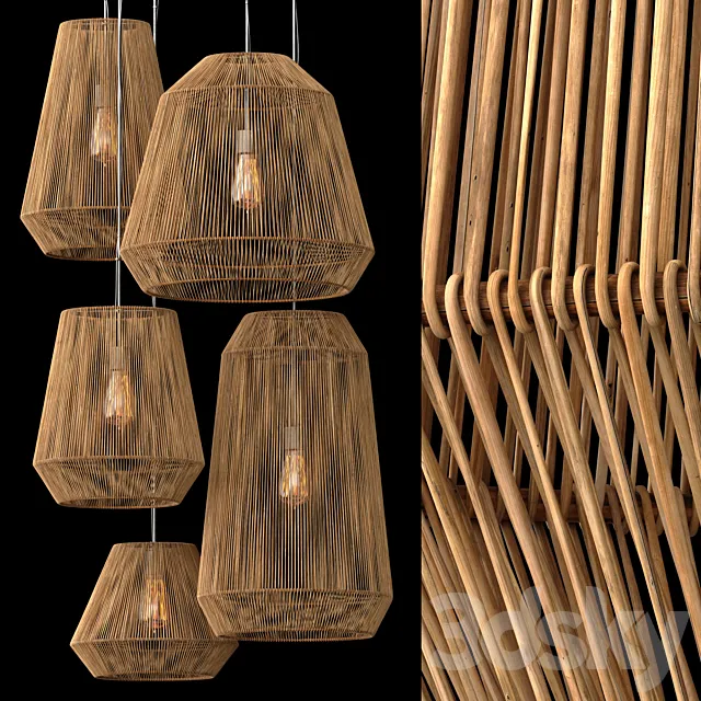 Lamp cone rope n9 3D Model Lamp cone rope n9 3D Model