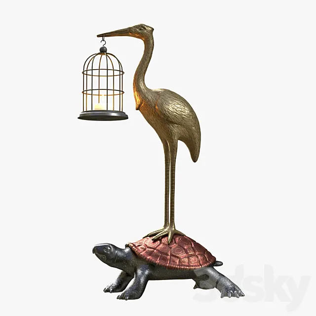 Lamp “Crane on a turtle” 3DModel