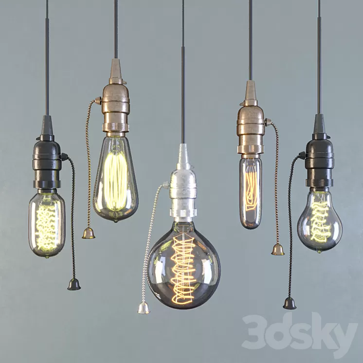 Lamp Edison Set 2 3D Model