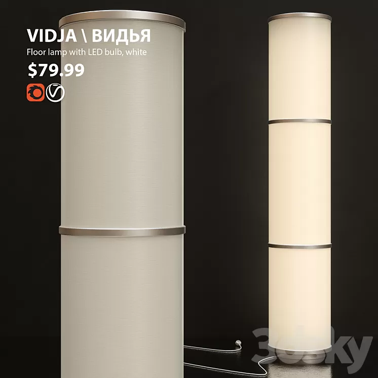 Lamp floor Floor lamp IKEA VIDIA 3D Model Lamp floor Floor lamp IKEA VIDIA 3D Model