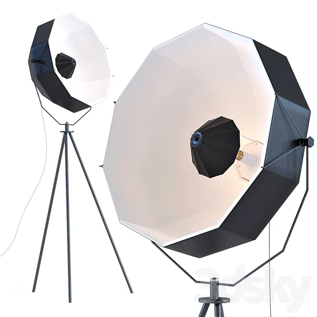 Lamp hollywood tripod 3D Model Lamp hollywood tripod 3D Model