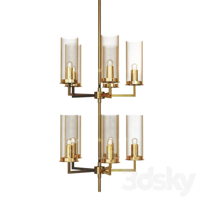 Lamp in Brass and Glass 3D Model Lamp in Brass and Glass 3D Model