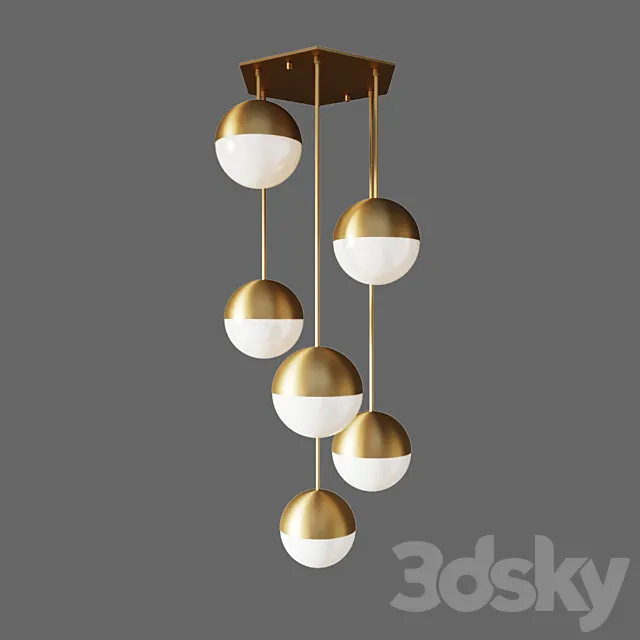 Lamp italian globe cedar moss light 6 3DModel