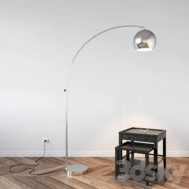 Lamp Lussole and Side Table Bleeker 3DModel Lamp Lussole and Side Table Bleeker 3DModel