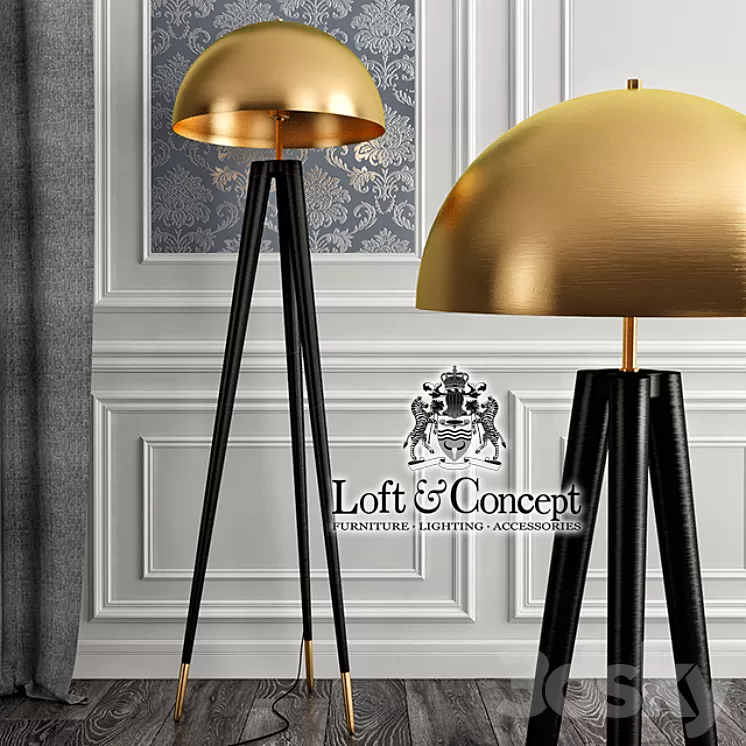 Lamp Matthew Fairbank Fife Tripod Floor Lamp 3D Model