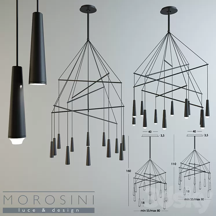 Lamp Morosini Mikado LA 12 3D Model Lamp Morosini Mikado LA 12 3D Model