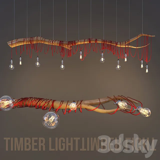 Lamp on a log 3D Model Lamp on a log 3D Model