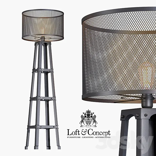 Lamp Radial Cage Floor Lamp 3DModel Lamp Radial Cage Floor Lamp 3DModel