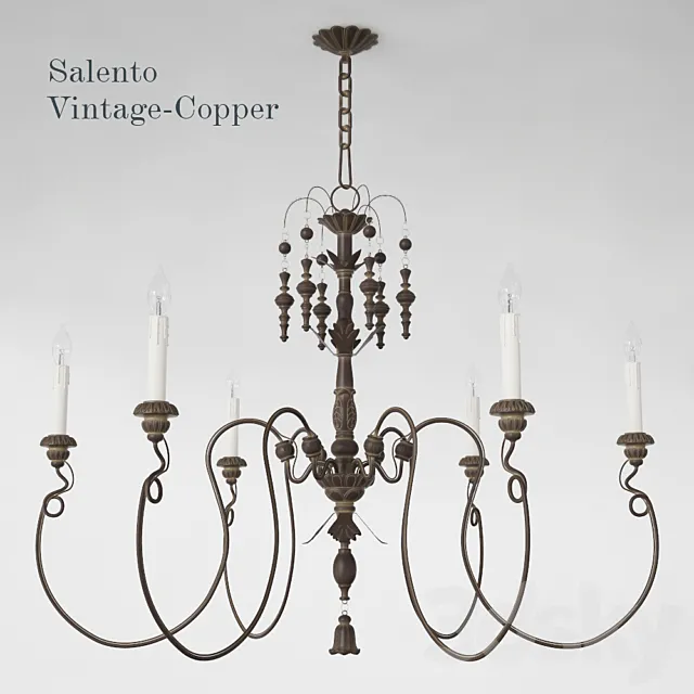 Lamp Salento Vintage Copper Six-Light Chandelier 3DModel Lamp Salento Vintage Copper Six-Light Chandelier 3DModel