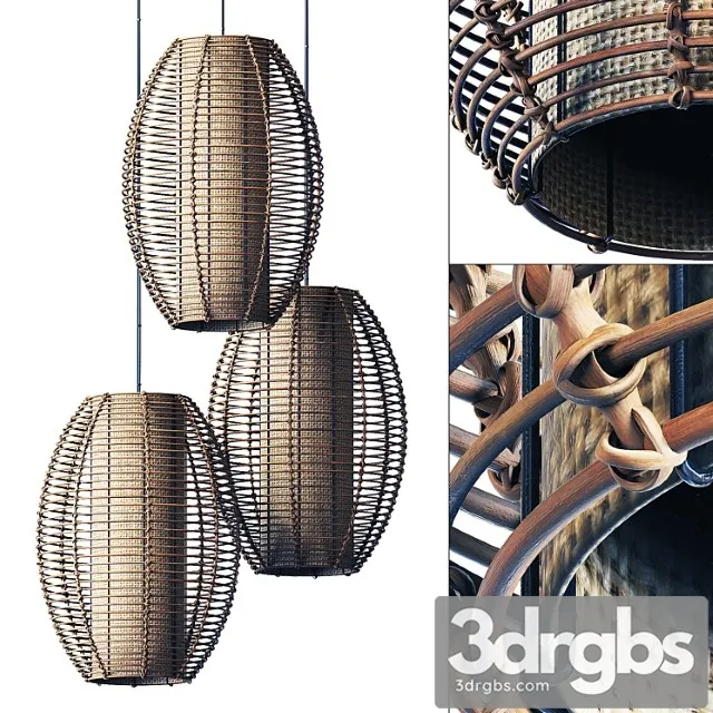 Lamp Wicker Branch Rattan Barrel Lamp Pletenyi From Rattan Bochka 3D Model Download