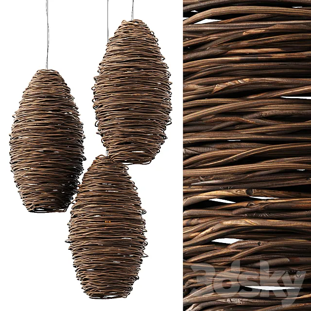 Lamp wicker n21 3DModel Lamp wicker n21 3DModel