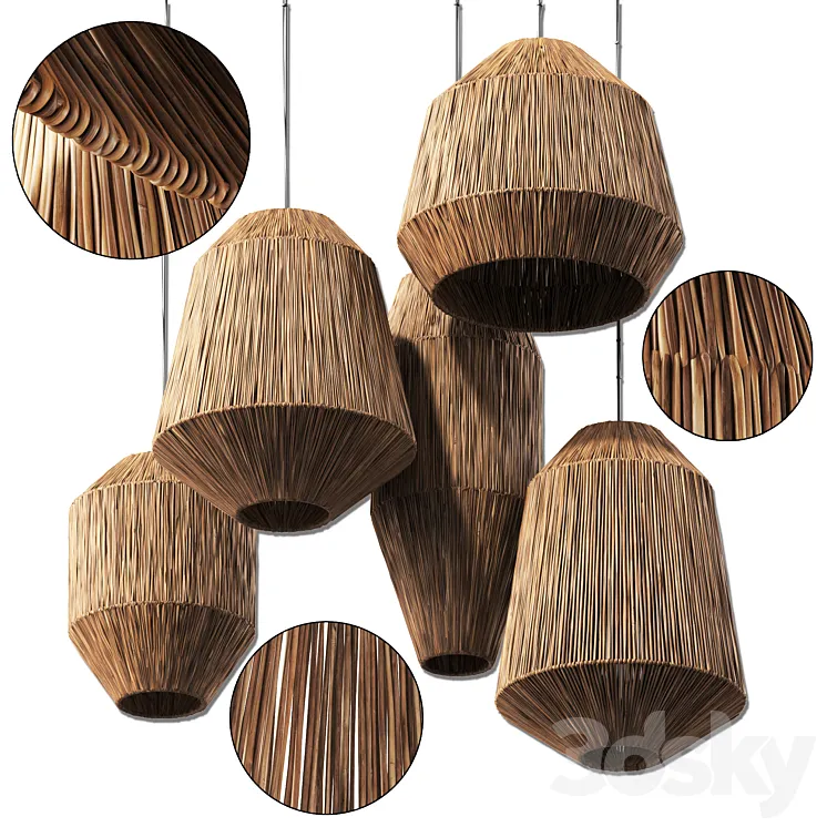 Lamp wicker n25 3D Model Free Download