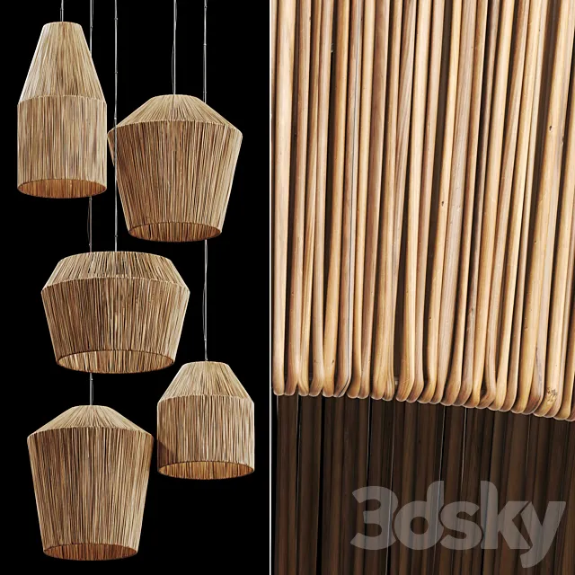 Lamp wicker n26 3D Model Lamp wicker n26 3D Model