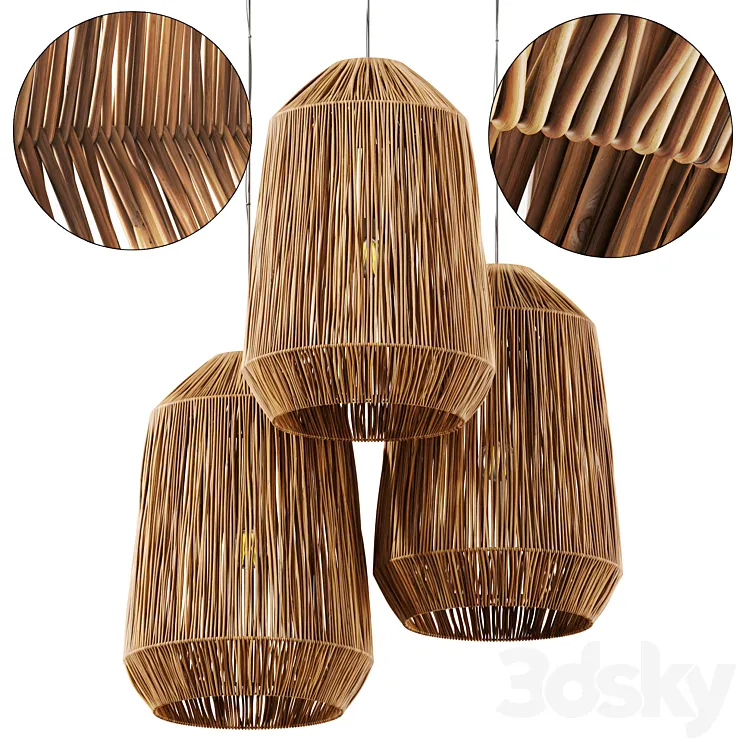 Lamp wicker n42 3D Model Free Download