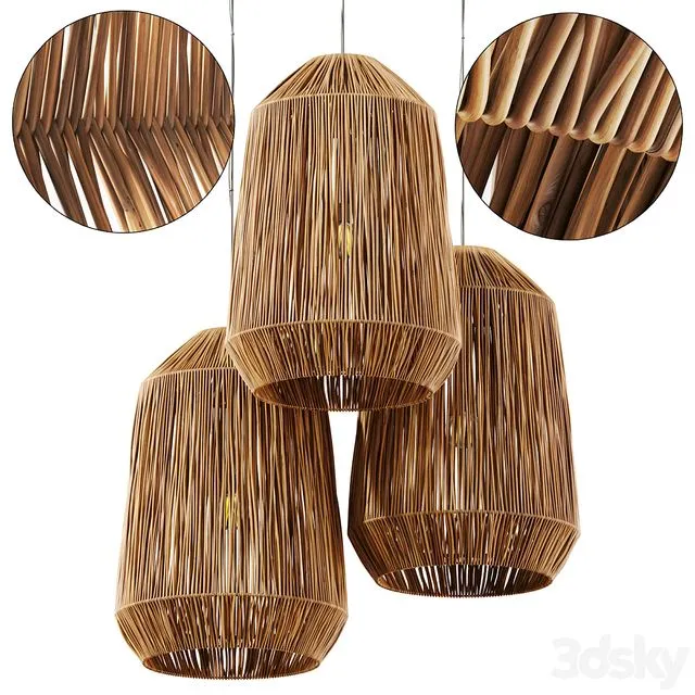 Lamp wicker n42 3D Model Lamp wicker n42 3D Model