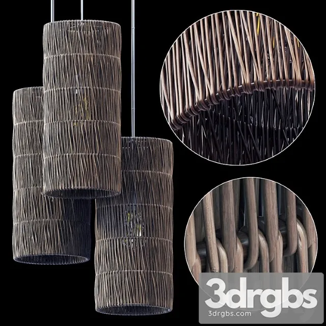 Lamp wi?ker rattan cylinder n1