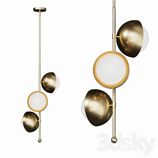 Lamp with glass shades on a frame BENTA A 3DModel