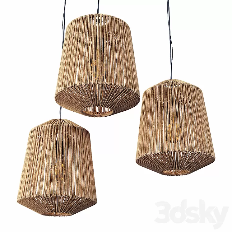 Lamp wood rotang wicker barrel / Lamp wicker rattan barrel 3D Model Lamp wood rotang wicker barrel / Lamp wicker rattan barrel 3D Model