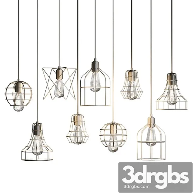 Lampara Vintage Techo Comparacion 3D Model Download