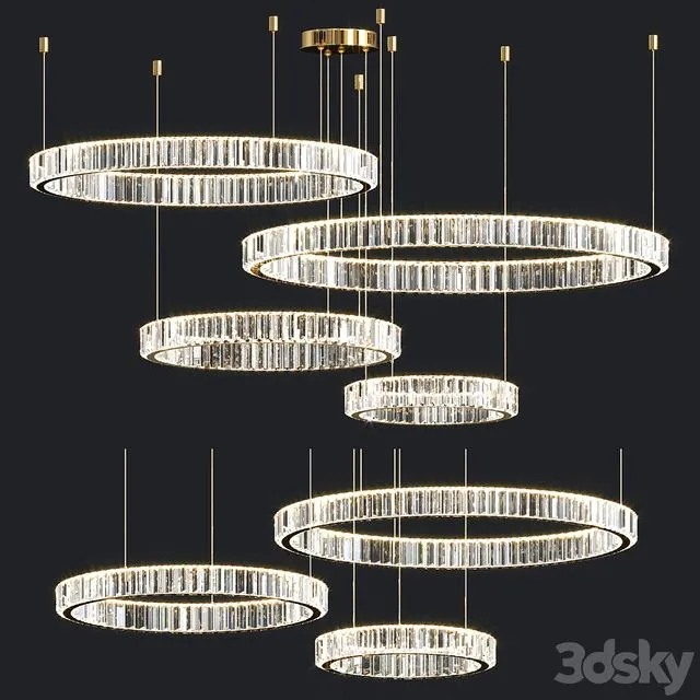 Lamparas Crystal Chandelier Collection 3D Model Lamparas Crystal Chandelier Collection 3D Model
