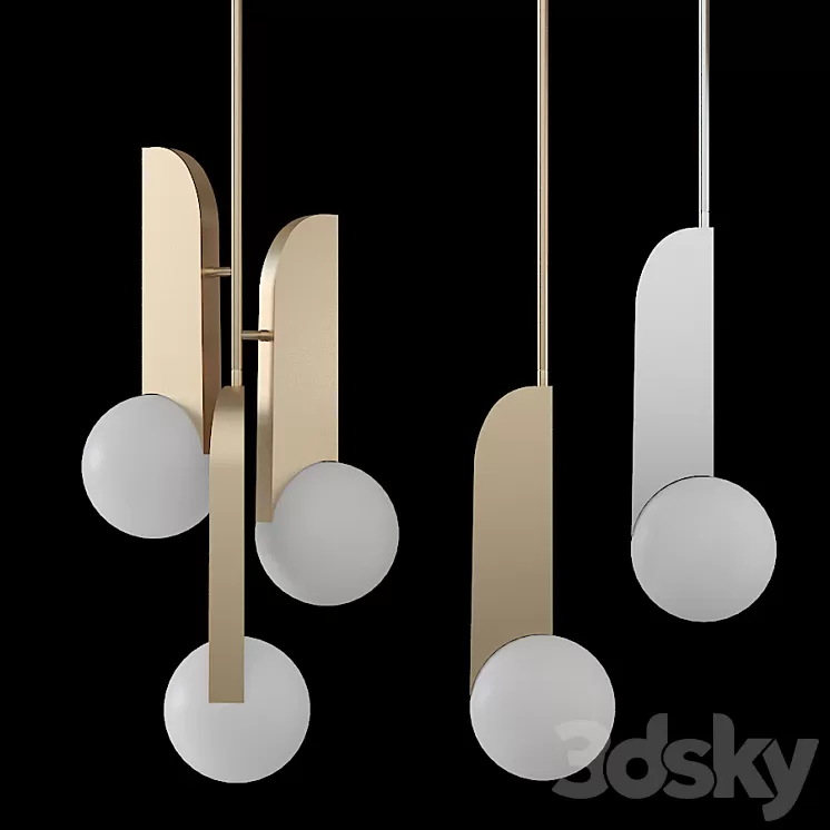 Lampatron Neo Gold and Chrome set 3D Model Lampatron Neo Gold and Chrome set 3D Model