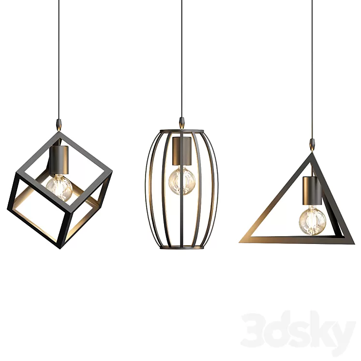 Lampe black retro pendant 3D Model Lampe black retro pendant 3D Model