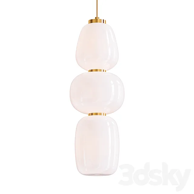 Lampion Triple Stacked Pendant 3D Model