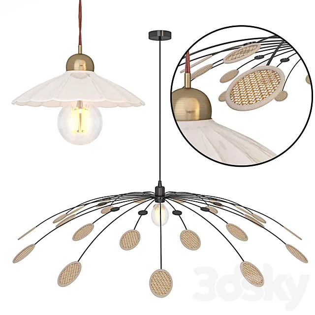 Lamps Festonia Leonie set 3D Model