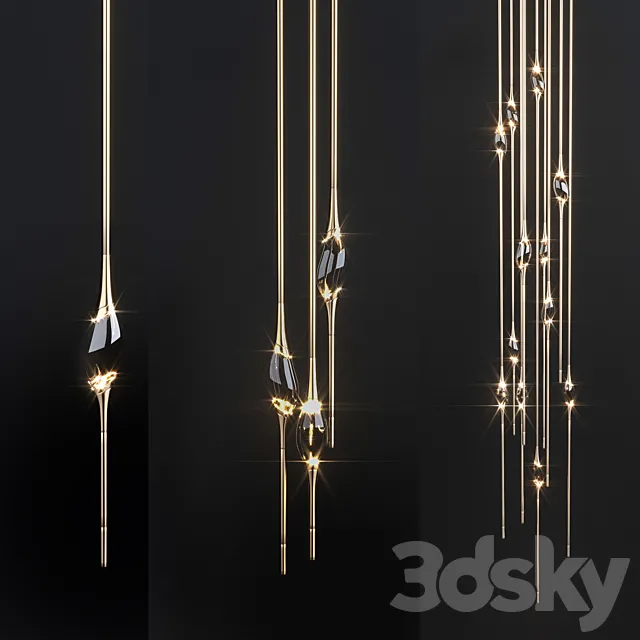 Lamps IL PEZZO Round chandelier 3DModel