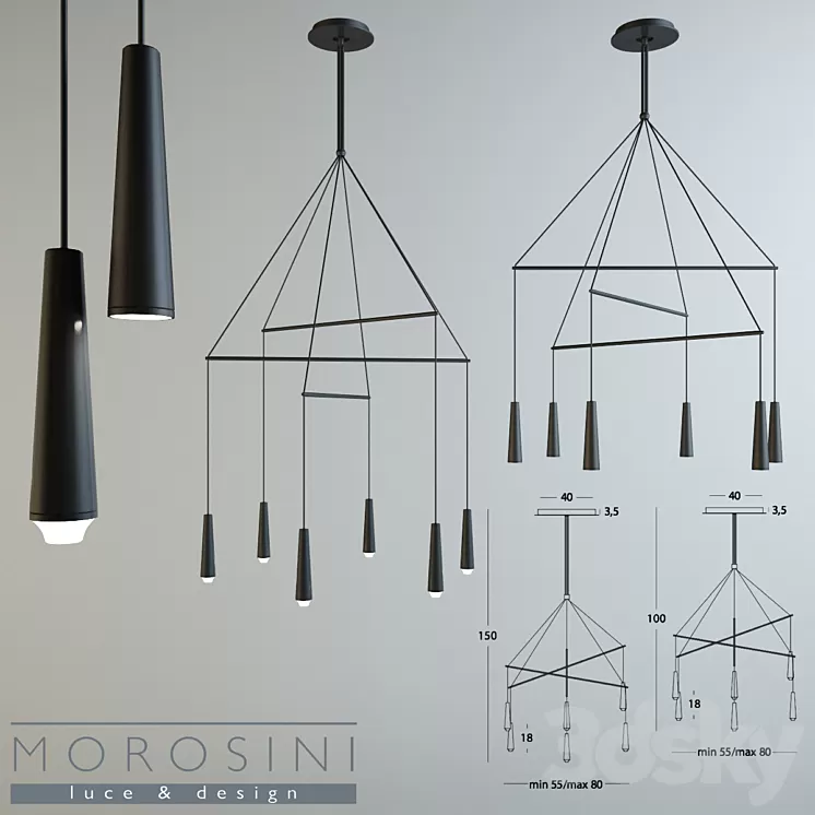 Lamps Morosini Mikado LA 6 3D Model Lamps Morosini Mikado LA 6 3D Model