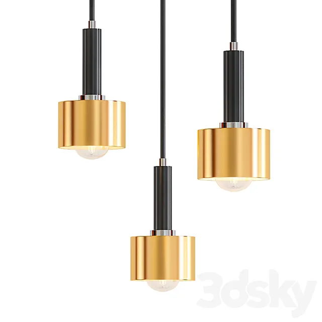 Lamps Nordic Modern Simple Copper 3D Model